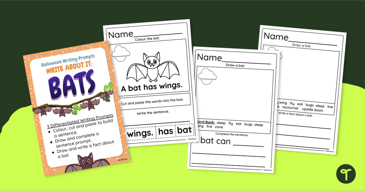 Halloween Writing Prompts - Bats teaching resource
