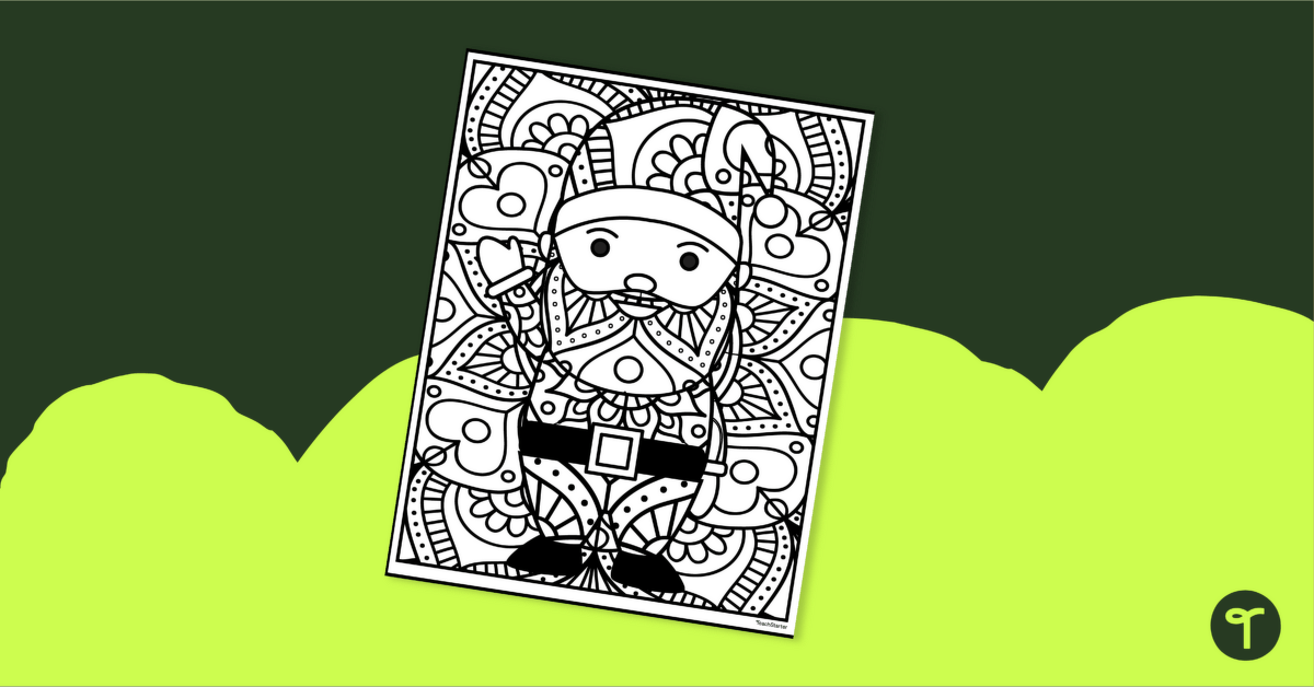 Santa Colouring Page - Mindful Colouring teaching resource
