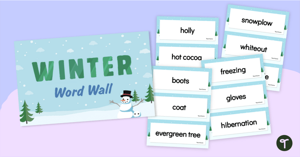 Winter Words - Vocabulary Word Wall teaching resource