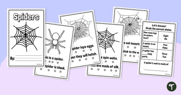 Printable Spider Book teaching resource