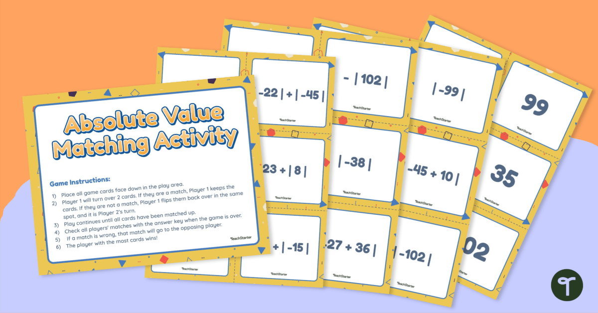 Absolute Value - Matching Activity teaching resource