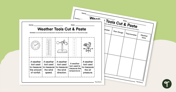 Go to Weather Tools – Cut and Paste Worksheet teaching resource