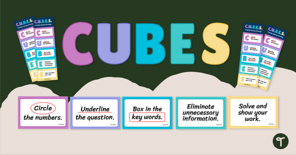 CUBES Bulletin Board and Bookmark Set teaching resource