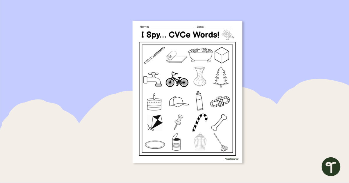 I Spy CVCe Words - Worksheet teaching resource