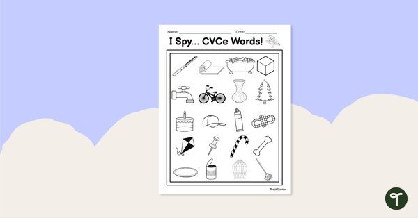 I Spy CVCe Words - Worksheet teaching resource