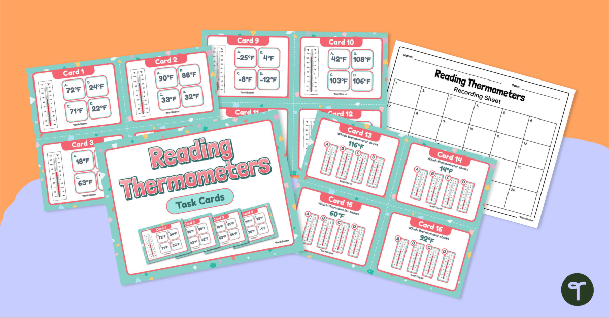 Reading Thermometers – Task Cards teaching resource