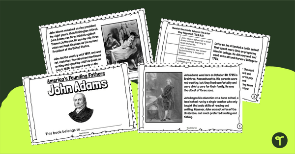 Who Was John Adams? Mini Book teaching resource