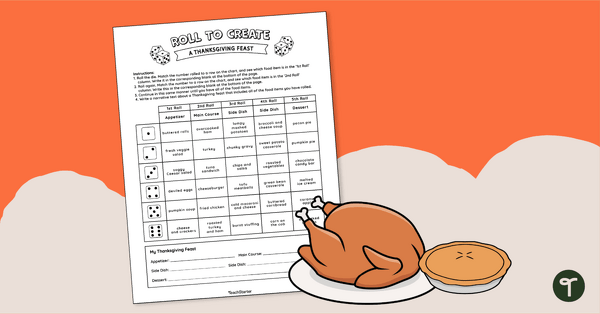 Image of Roll to Create a Thanksgiving Feast - Creative Writing Prompts for Kids