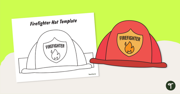 Fire Prevention Week - Firefighter Hat Template teaching resource