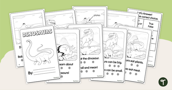 Go to Dinosaur Activity - Leveled Reader Printable Book teaching resource