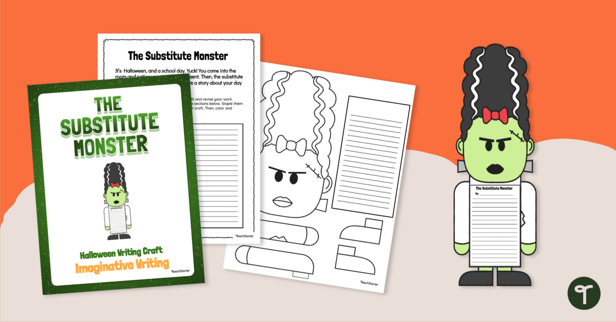 The Substitute Monster - Halloween Craft and Write teaching resource