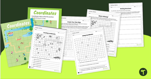 Go to Using Coordinate Grids-Map Skills Worksheets teaching resource