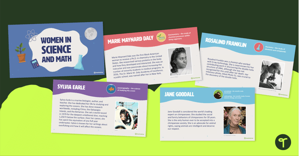 Go to Influential Women - Female Scientists and Mathematicians Slide Deck teaching resource