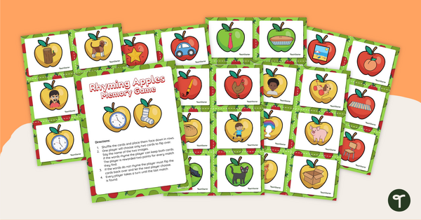 Go to Rhyming Word Memory Game - Apple Edition teaching resource