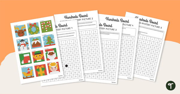 Go to Christmas Colour By Number - Hundreds Chart Mystery Pictures Activity teaching resource
