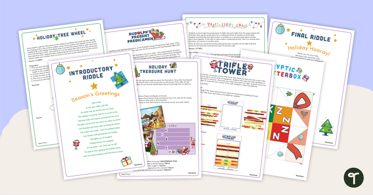 Holiday Code Cracker: Upper Years – Whole Class Holiday Game teaching resource