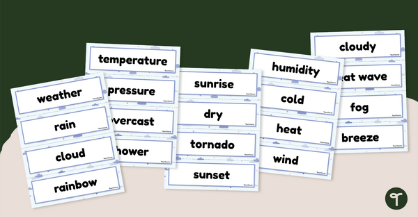 Image of Weather Word Wall Vocabulary