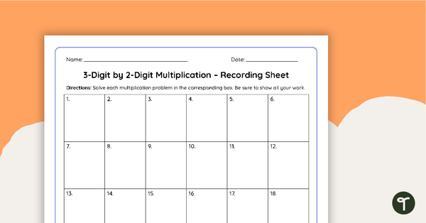 3-Digit by 2-Digit Multiplication Task Cards teaching resource