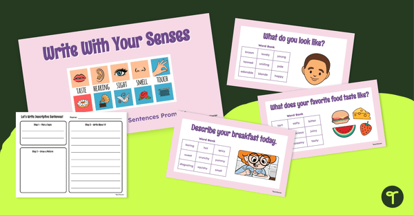 Write With Your Senses: Daily Descriptive Writing Prompts teaching resource