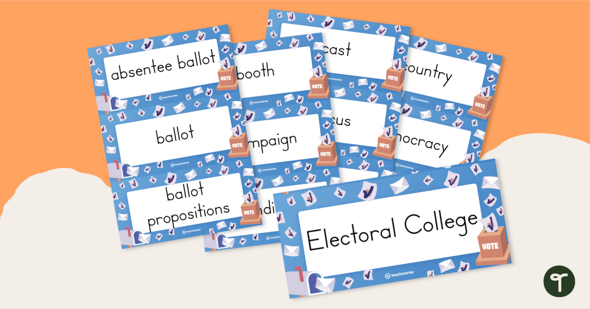 Election Word Wall Cards – Election Vocabulary teaching resource