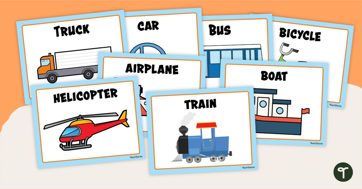 Transportation Themed Preschool Poster Pack teaching resource
