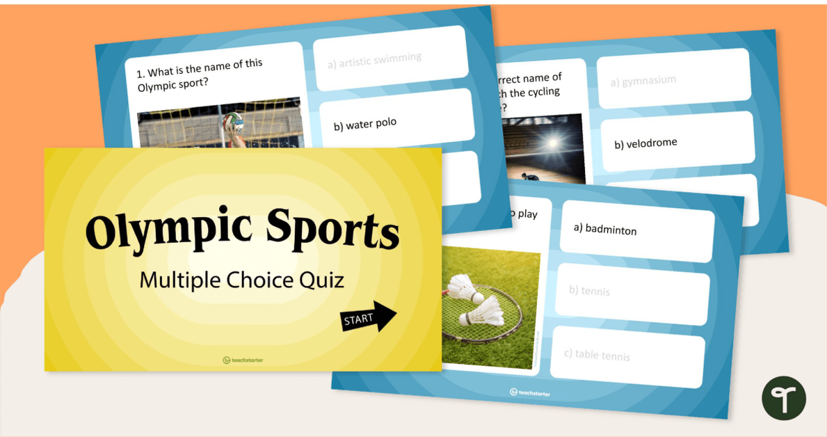 Olympic Sports Multiple Choice Quiz – PowerPoint teaching resource