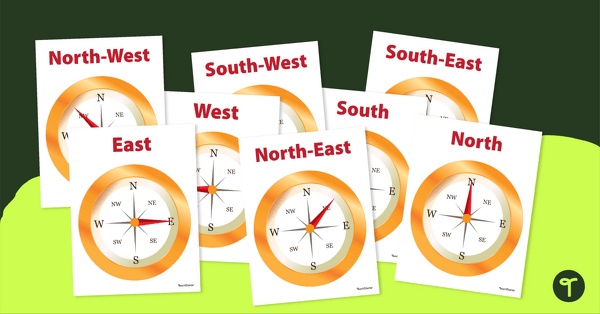 Go to Cardinal and Intermediate Direction Posters - Compass Rose teaching resource