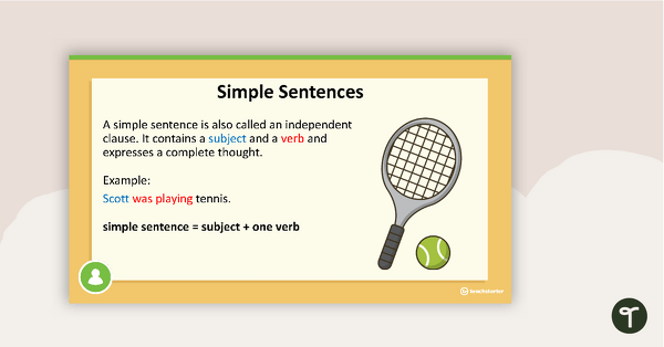 Simple, Compound, and Complex Sentences PowerPoint teaching resource