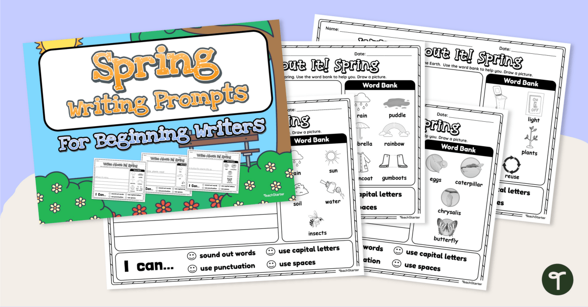 Spring Writing Prompts for Beginning Writers teaching resource