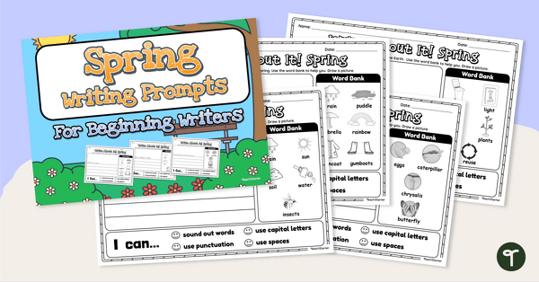 Go to Spring Writing Prompts for Beginning Writers teaching resource