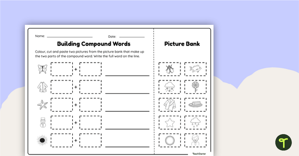 Go to Building Compound Words - Cut and Paste Worksheet teaching resource