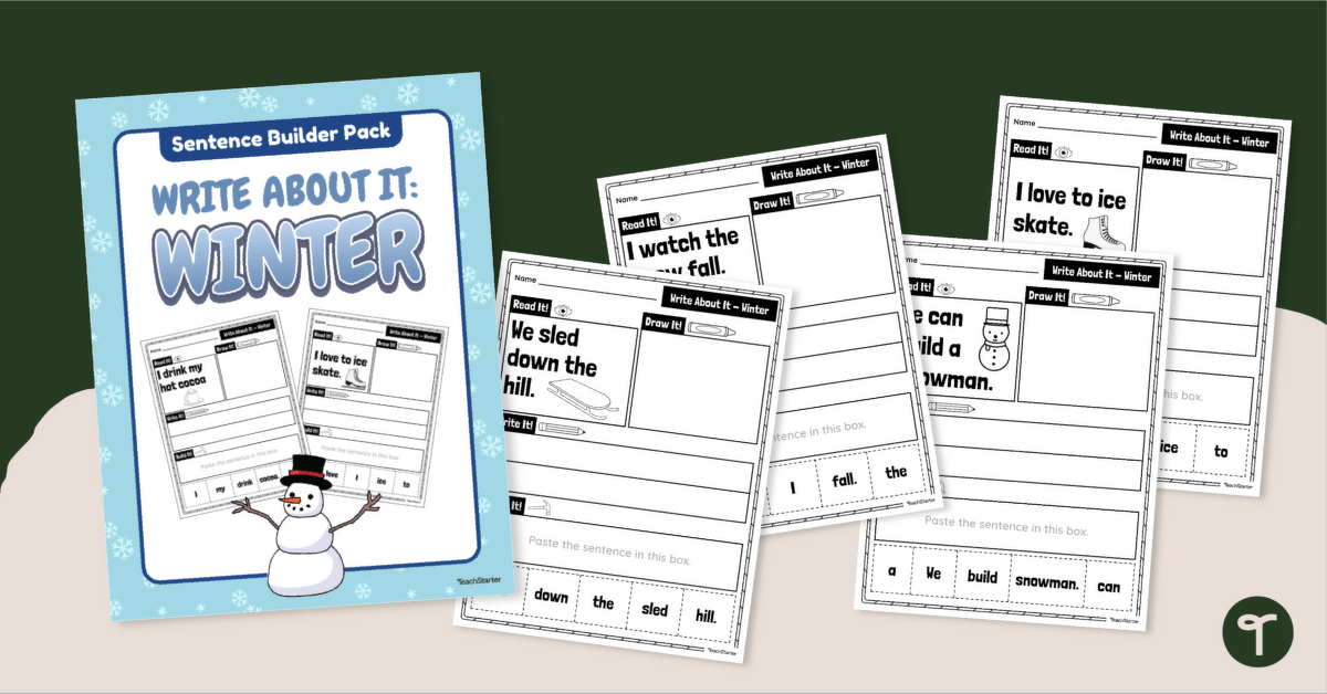 Write About It! Winter Sentence Builder Pack teaching resource