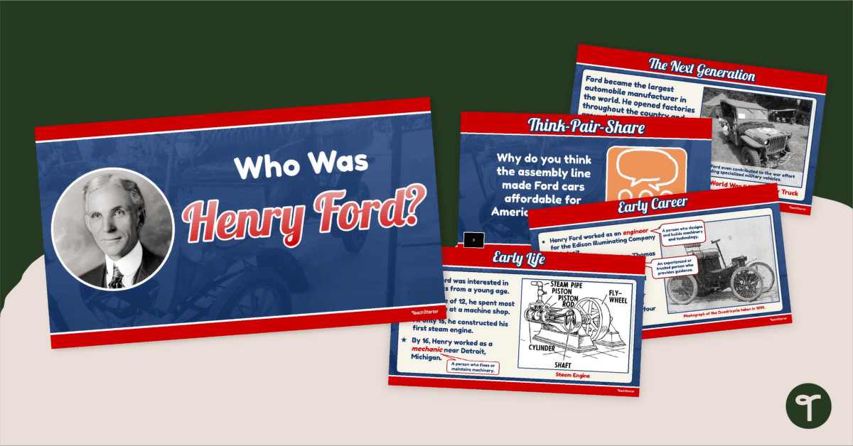 Henry Ford for Kids - Entrepreneurship Slide Deck teaching resource