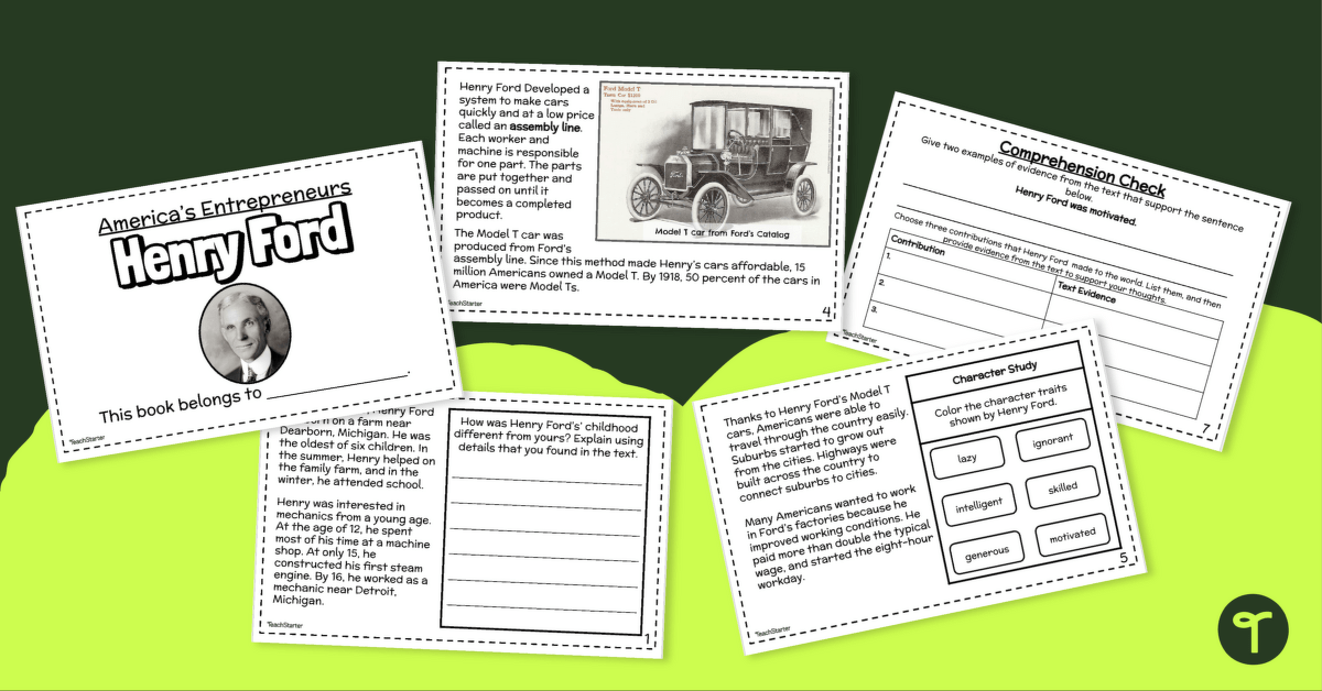 Henry Ford Mini Book - Famous Inventor Activity