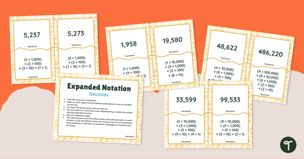 Go to Expanded Notation Puzzles - Decimals teaching resource