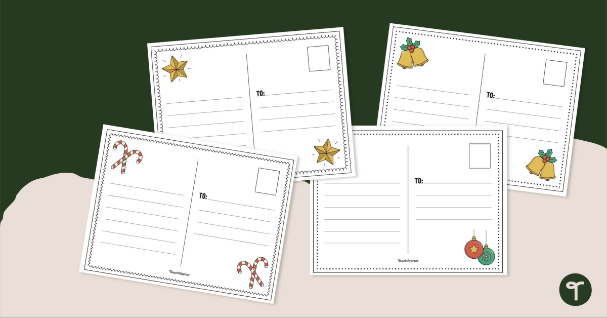 Holiday Messages - Printable Christmas Cards for Kids teaching resource