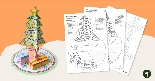 3-D Christmas Tree - Printable Craft Template teaching resource