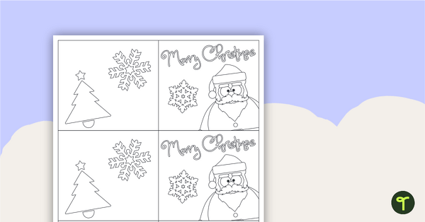 Go to Santa Claus Printables - Christmas Cards to Color teaching resource