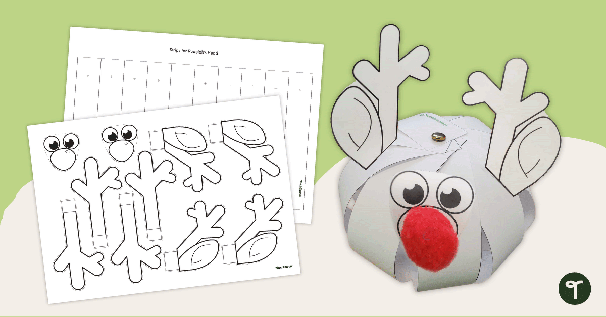 Reindeer Craft - Ornament Template teaching resource