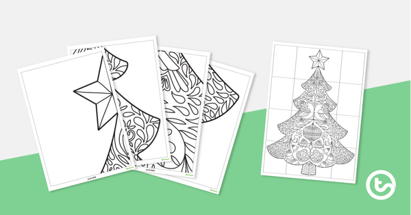 Whole-Class Colouring Sheet – Christmas Tree teaching resource