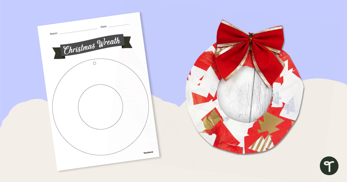 DIY Christmas Wreath Template teaching resource
