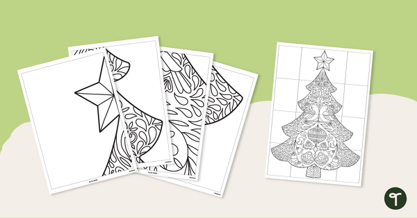 Whole-Class Coloring Sheet - Christmas Tree teaching resource