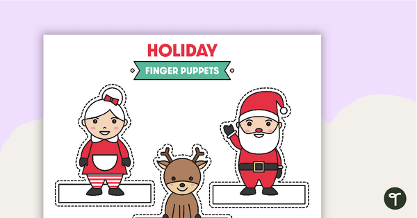 Christmas Finger Puppets - Read and Retell Christmas Craft for Kindergarten teaching resource