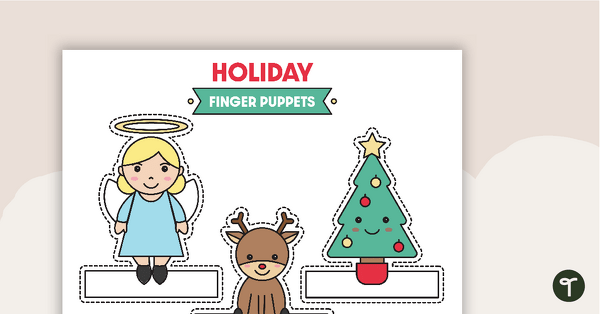 Christmas Finger Puppets - Read and Retell Christmas Craft for Kindergarten teaching resource