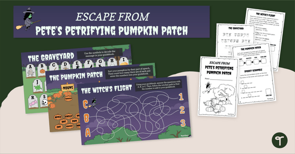 Go to Escape from Pete's Pumpkin Patch - Halloween Escape Room teaching resource