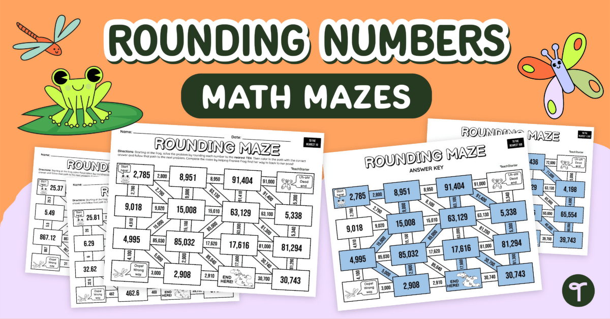 Rounding Numbers – Math Mazes teaching resource