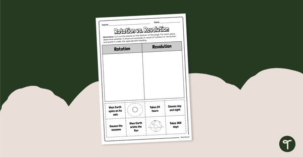 Image of Rotation vs. Revolution – Cut and Paste Worksheet