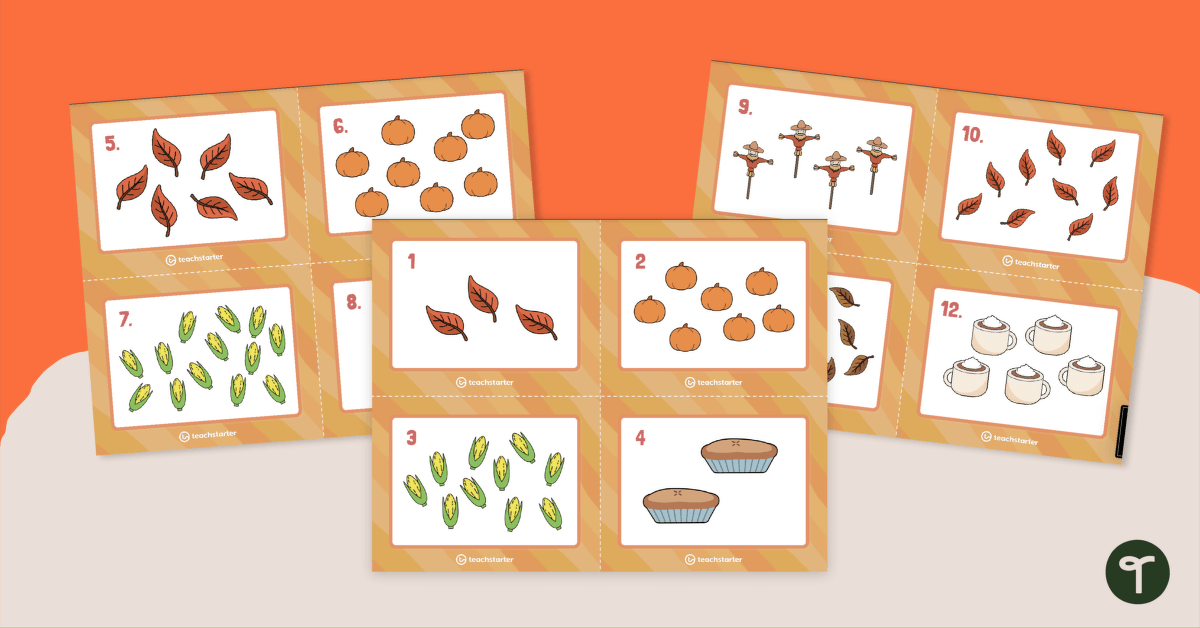 Thanksgiving Math Center - Counting Objects to 20 teaching resource