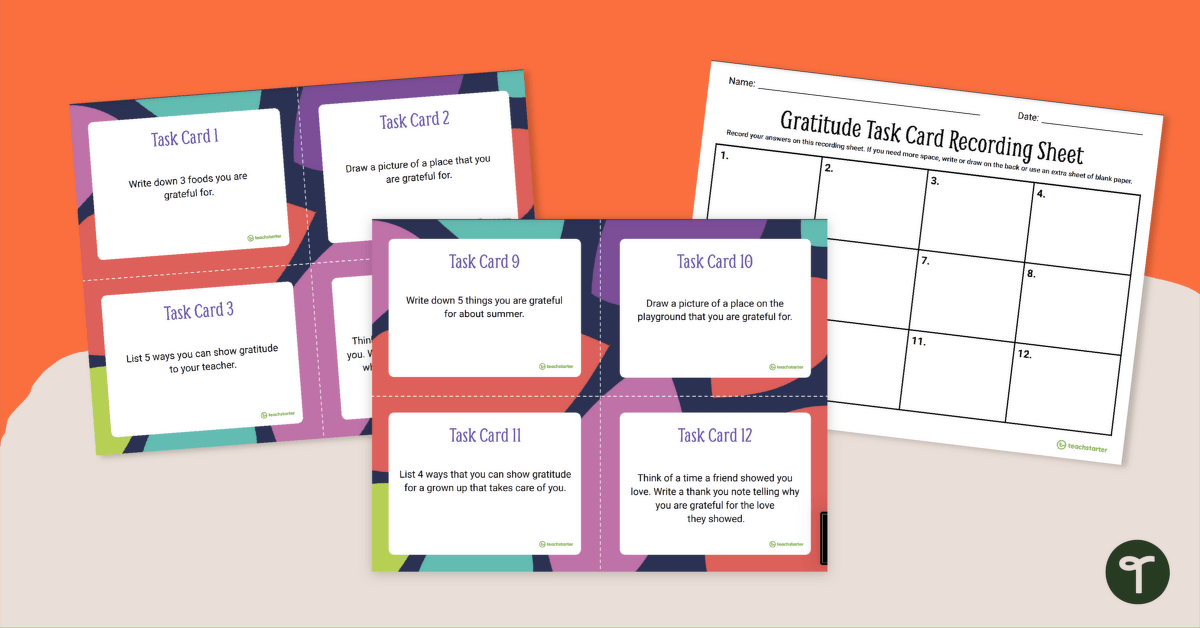 Gratitude Task Cards teaching resource