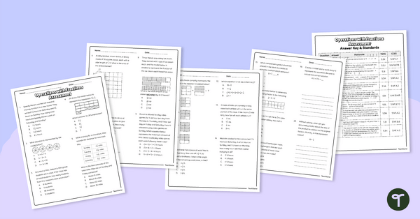 Go to 5th Grade Operations with Fractions Assessment teaching resource